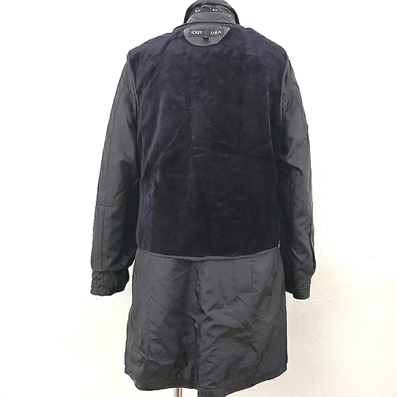 EXIT USA Genuine Leather Button Front Jacket Coat Large - Picture 7 of 12